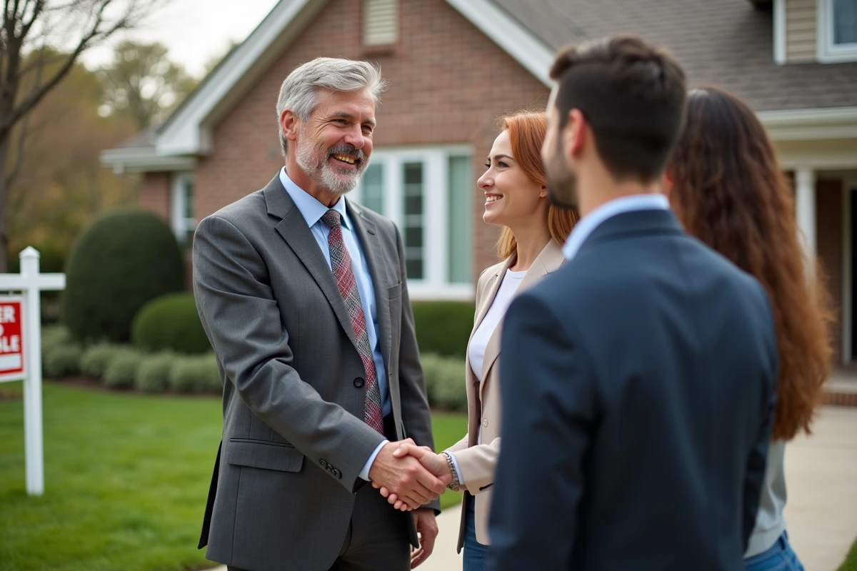 Agent immobilier serrant la main d